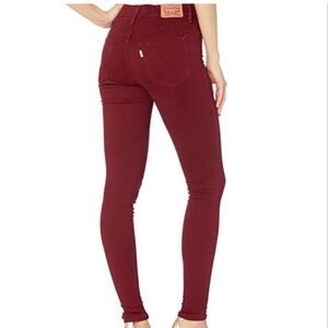 Levi’s 720 High Rise Burgundy Super Skinny Jeans